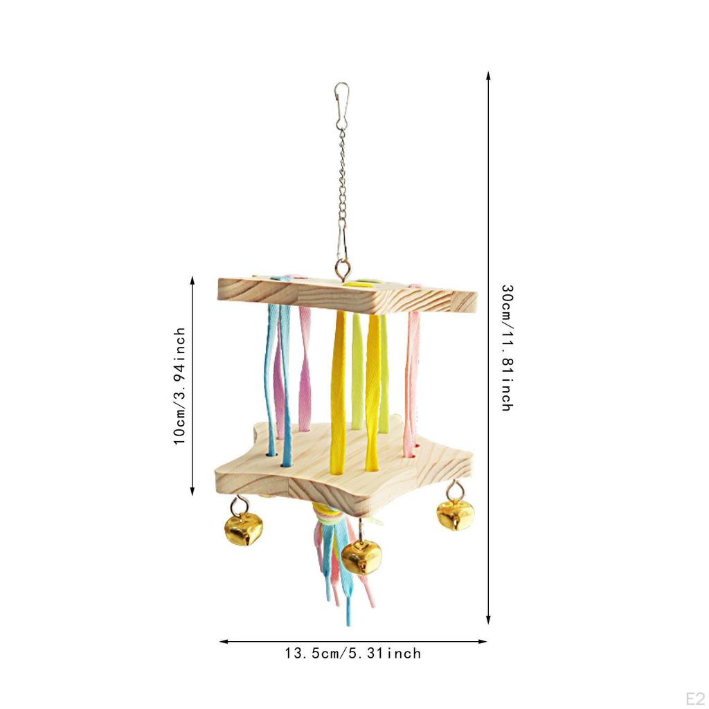 Bird Swing Toy Parrot Rainbow Hanging Clip Playstand Entertainment Perch Chews for
