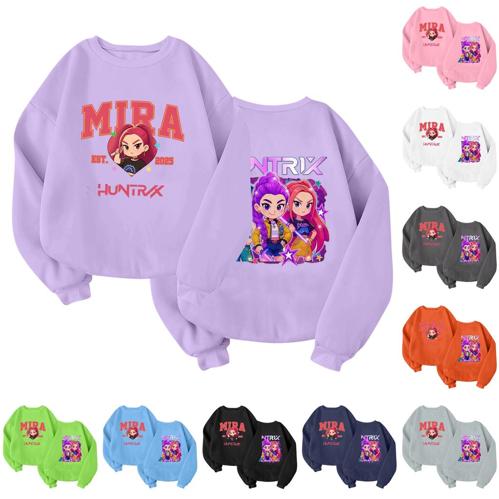 Children's Fashionable Lightweight Long-sleeved Round Neck Pullover With Pockets Printed Pullover