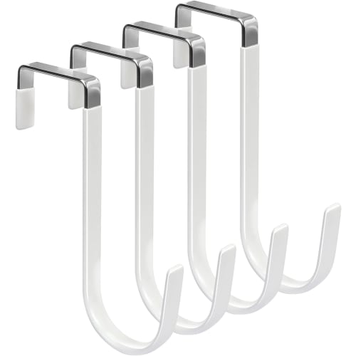 Rinimie Door Hanger, Set of 4 Door Hooks, Small Item Hanger, Door Hooks, Bag Hanger, Space-Saving, Heavy-Duty, Quiet, Non-Slip, Scratch-Free, Durable