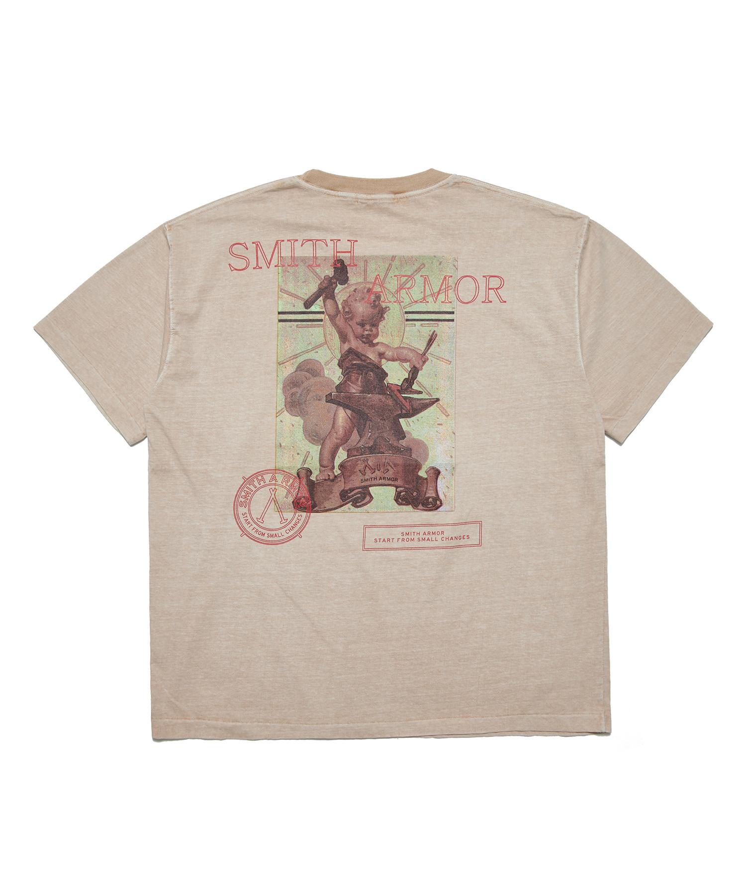 Smith Armor Sa Giant Bebe Red Print T-Shirt_Sand M
