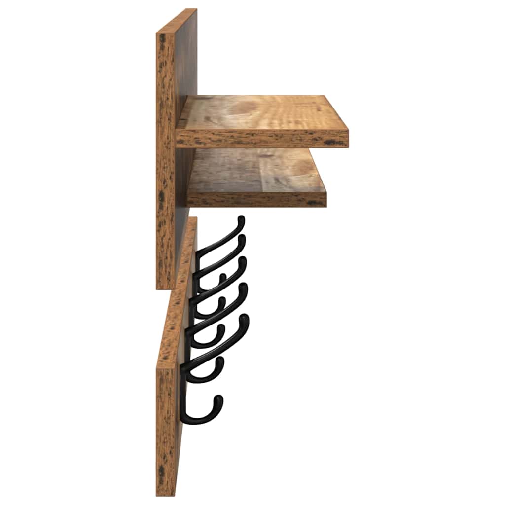 Wall Mounted Nightstand Reclaimed Wood Look 90 x 15 x 36 cm Engineered Wood