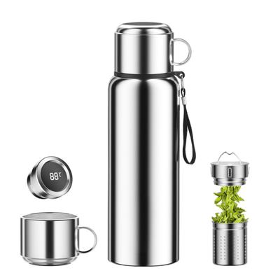 600/800/1000/1200/1500MLStainless Steel Vacuum Flask with Temperature Display Portable Hot And Cold Water Bottle