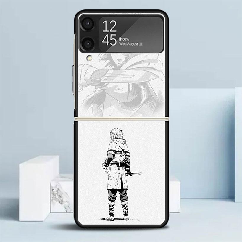 Vinland Saga Schwarze Hülle für Samsung Galaxy Z Flip 7 6 5 4 3 5G Handyhülle Flip7 Flip6 Flip5 Flip4 Flip3 Musterhülle Galaxy Z F