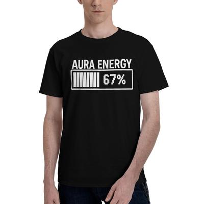 Aura Energy Funny Six Seven 67 Meme T-Shirts for Men Women  Creative 100% Cotton Tee Shirt Round Collar T Shirts Party Clothes