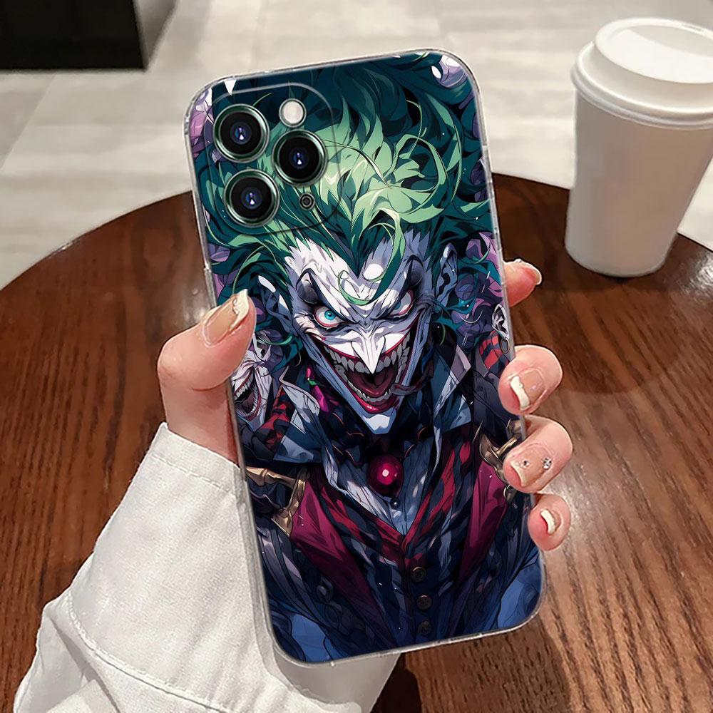 Cool Jokers Clown Transparent Phone Case For iPhone 17 Pro Max 17E 11 12 13 14 15 16 Pro Max 15 Plus 17 Air 16E 7 XS Soft Cover
