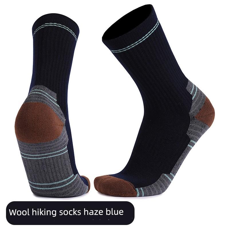 High-End Quality Professional Sports Socks for Men and Women, Warm, Breathable, Deodorizing, Mid-Calf Outdoor Hiking Socks, Thickened Terry, Meri