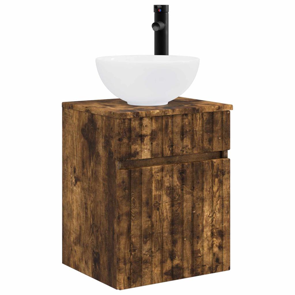 Bathroom Cabinet Set 5 pcs Smoked Oak 43 x 16 x 62.5 cm