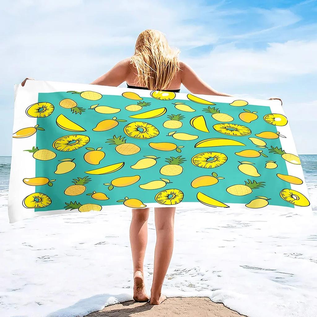 Mango Frucht Mikrofaser Sandfrei Schnelltrocknend Strandtuch,Leicht Übergröße Dünn Super Saugfähig Handtuch Pool Reisen Camping