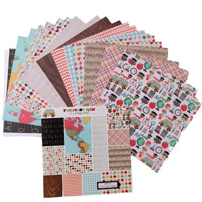 24 Sheets Map Craft Paper Pads Cutting Dies Art Background Origami Scrapbooking Card Making