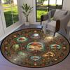Mushroom Clover Round Area Rug,Carpet Rug for Living Room Bedroom Sofa Playroom Decor,Non-slip Floor Mat Q0027