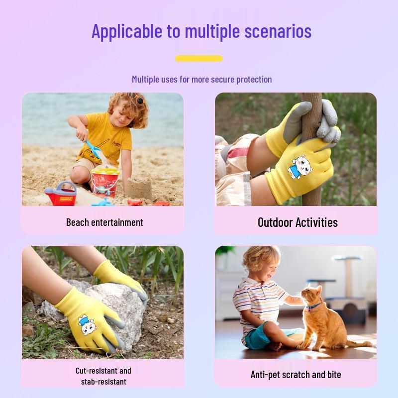 Kids' Anti-Bite Non-Slip Crab-Resistant Gloves for Gardening and Outdoor Play.