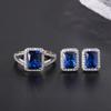 Earrings Simulation Mozzarella Diamond Rectangular Stud Earrings Women's Light Luxury Fashion High Carbon Diamond Zircon Ring Jewelry