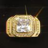 Men'S Wide Version Simulation Diamond Ring Men'S Ring Artificial Hand Inlaid Zircon Domineering Business Men'S Ring