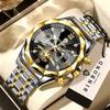 BINBOND Stainless Steel Strap Luminous Relojios Waterproof Chronograph Men's Watch Reloj Luxury Quartz Watches For Men+Box