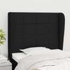 vidaXL Headboard with Ears Black 103x23x118/128 Cm Fabric