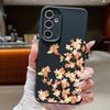Orange Blossoms Floral Case For Samsung S26 S25 S24 Ultra S23 S22 S21 FE A15 A16 A17 A26 A35 A36 A37 A54 A55 A56 A57 5G Leather Texture Silicone Cover