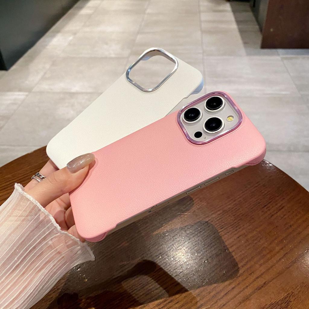 Suitable for IPhone 15promax with A Lychee Skin Texture Phone Case, 14 Ultra-thin Borderless Phone Case, 13iPhone12 Soft Case