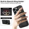 For iPhone 16 Pro Max Case RFID Blocking Wallet Kickstand Leather+TPU Phone Cover