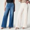 Pantaloni di Jeans da Donna Casual, alla Moda, Larghi e Comodi, a Gamba Dritta, Vita Media, Monocolore