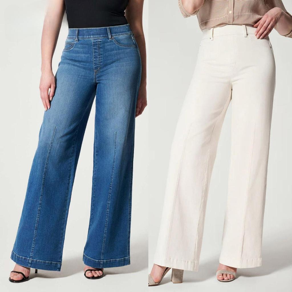 Pantaloni di Jeans da Donna Casual, alla Moda, Larghi e Comodi, a Gamba Dritta, Vita Media, Monocolore