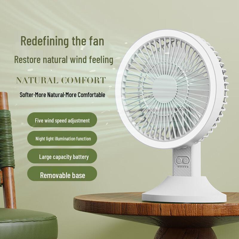 ZISIZ Desktop Fan with Light and Remote Control
