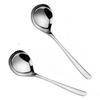 1PC Stainless Steel Soup Spoon Thickened Long Handle Commercial Household Soup Large Soup Watermelon Round Spoon4