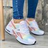 European & American Fashion Low-Top Dad Sneakers, Round Toe, Mid Heel, Lace-Up Mesh, Plus Size, Casual Sports Shoes for Women