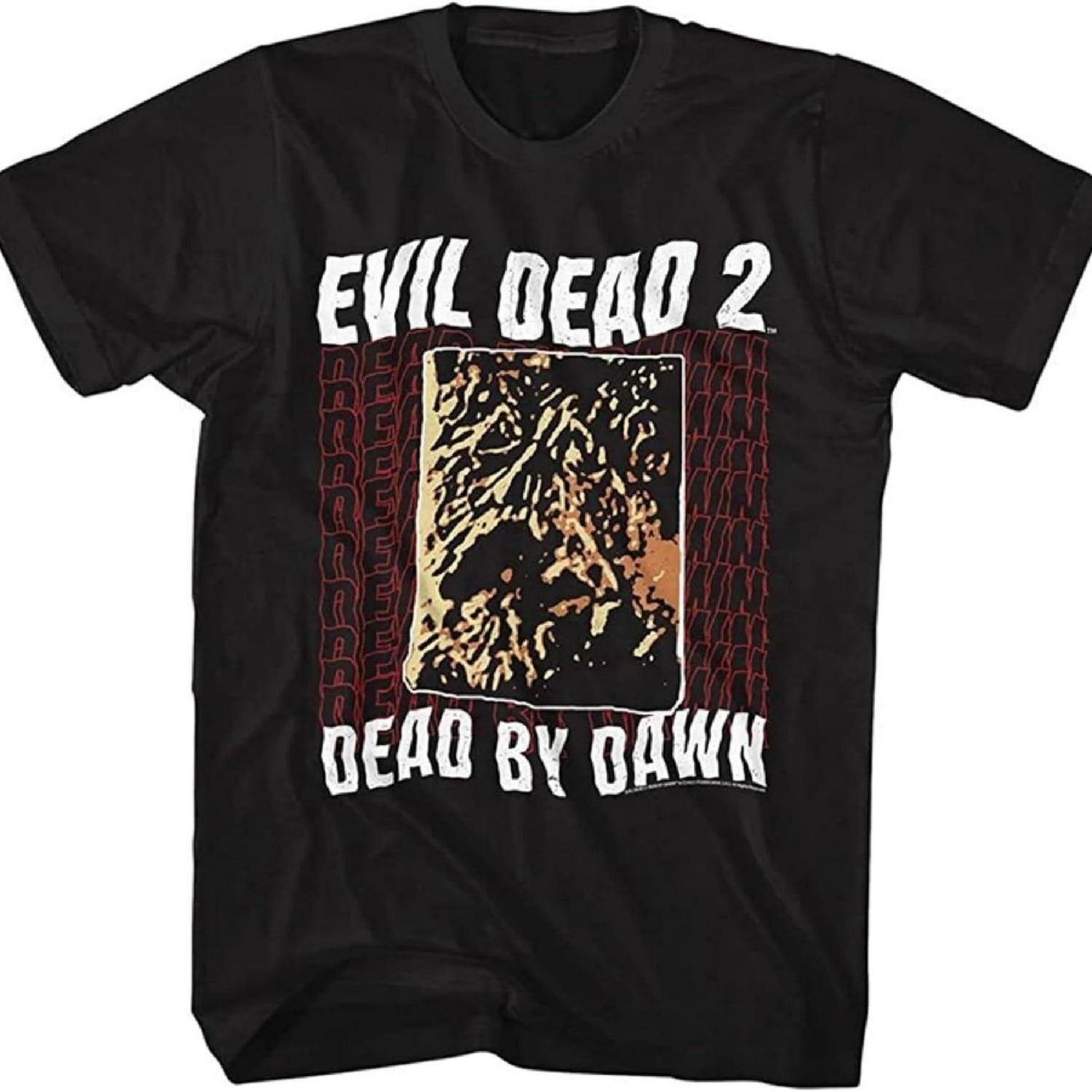 Evil Dead Dead by Dawn Repeating Movie Black T-Shirt Graphic Unisex Tee Men s Shirt S