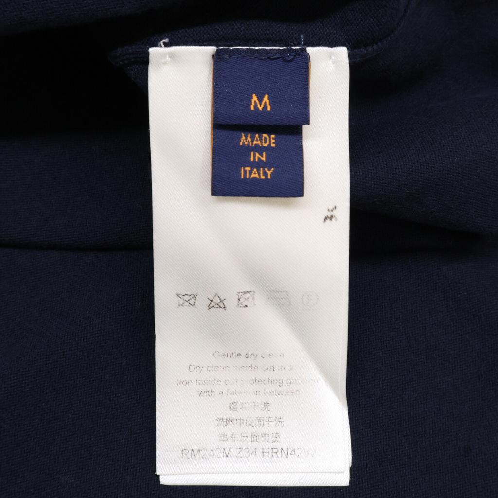 Louis Vuitton Schwarzes HRN42W Signature Kurzarm-Rundhals-Top M NavyUsed