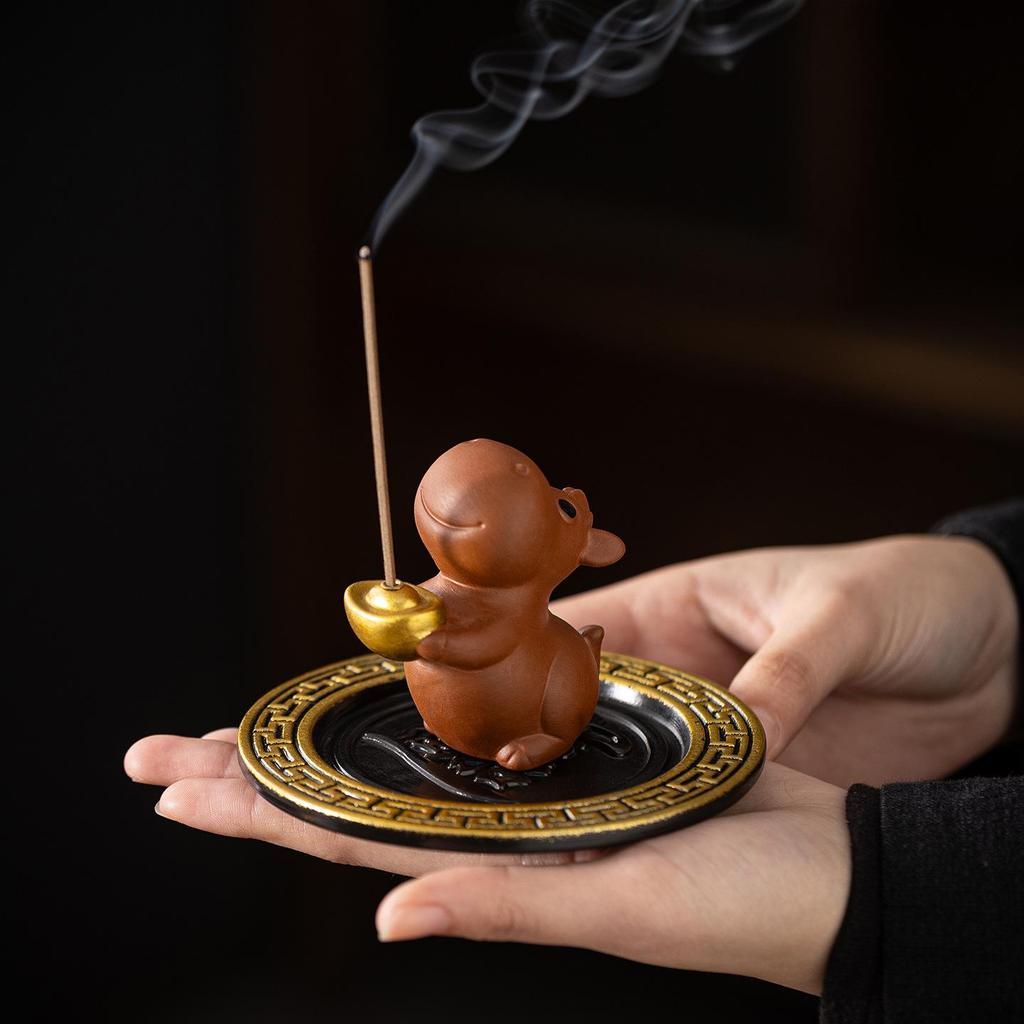Creative Zisha Fu Ma Incense Burner for Home, Desktop, or Teahouse Decor