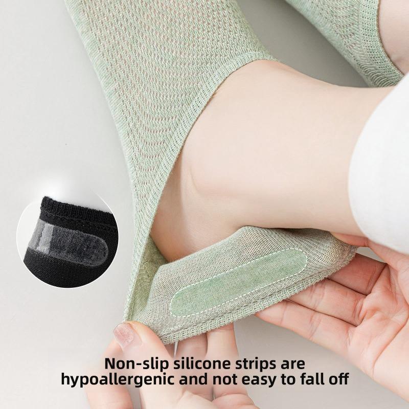 Short Socks - Pure Cotton Summer Lightweight Short Tube Socks with Breathable Mesh, Anti-slip and Invisible Design - Boat Socks