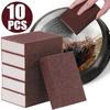 10pcs Carborundum Sponge Magic Erasers Carborundum Removing Rust Cleaning Sponge Brush Kitchen Pot Dish Rust Removal Emery Clean Rub
