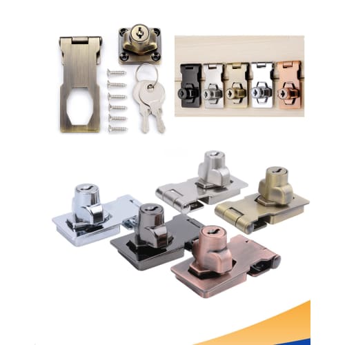 Sliding Door Lock, Key, Aftermarket Drawer Lock, Latch Lock, Auxiliary Lock for Interior Doors, Key, Aftermarket Screw Lock, Security Lock, Auxiliary