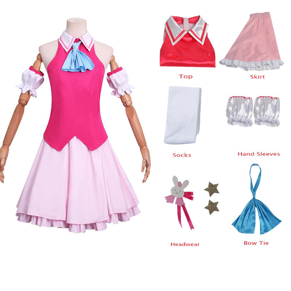 Japanese Anime Oshi No Ko Girls Hoshino Ai Cosplay Costume Carnival Vintage Pink Lolita Dress Rubii Akuamarin School Uniform Wig