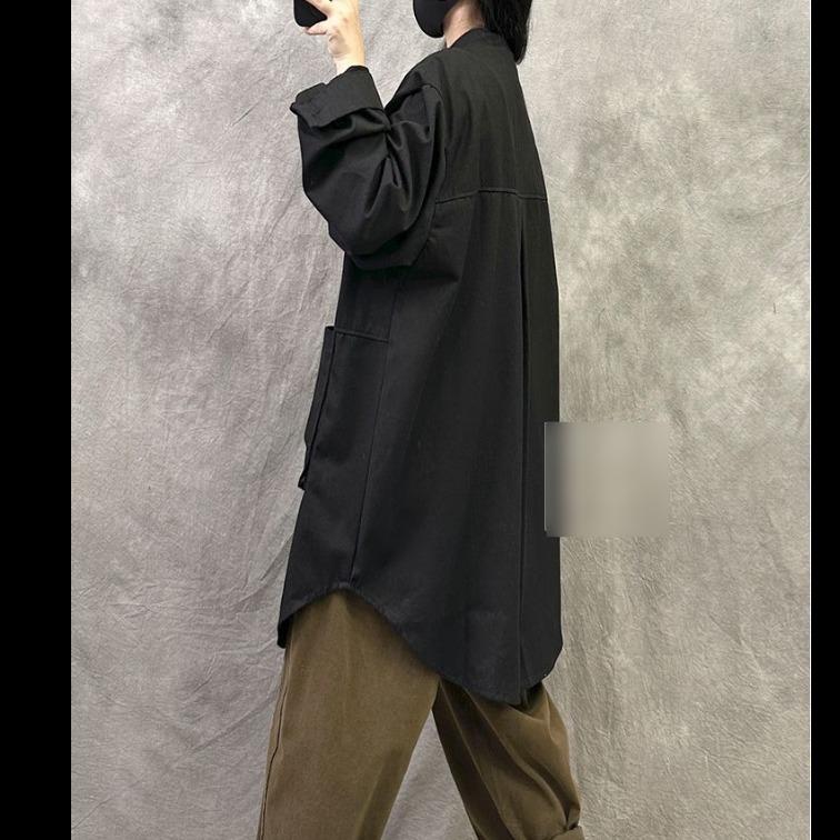 Retro High-end Tooling Windbreaker Jacket Women's Autumn Plus Size Casual Mid-length Top