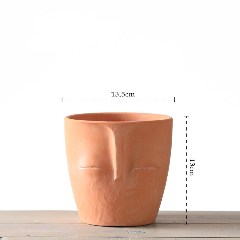 Creative Face Head Vase Succulent Green Plant Potted Gardening Decoration Abstract Figure Ceramic Flower Pot Crafts Vase Home