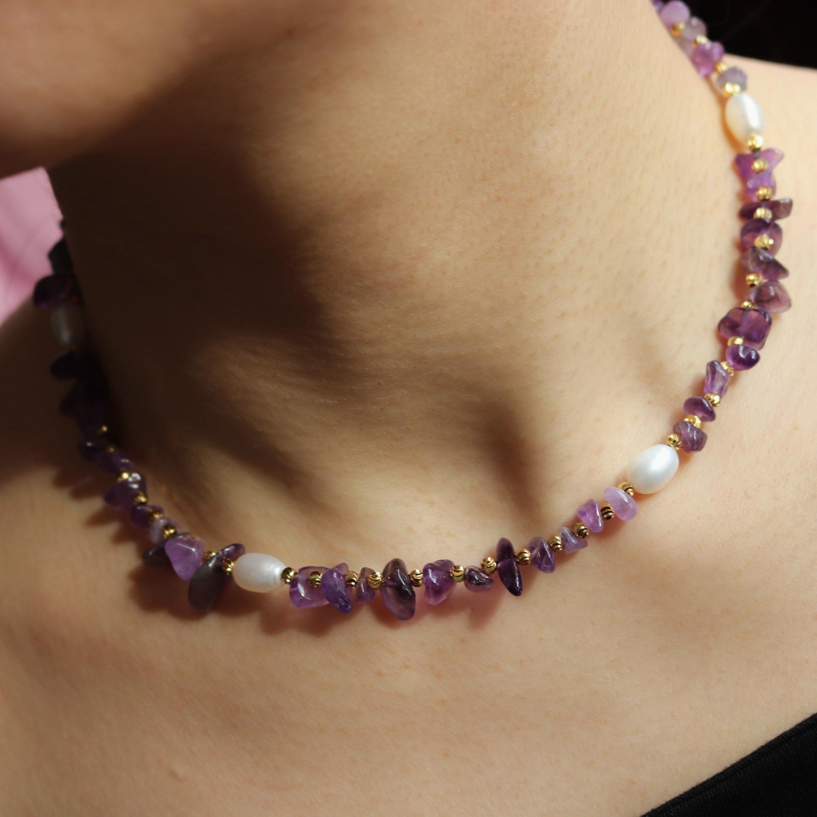 Минималистичный Ретро Хрустальный и Жемчужный Ожерелье-Чокер - Европейская и Американская Легкая Роскошь