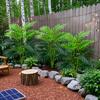 3pcs Outdoor Artificial Green Plants, High Simulation Palm Tree Sets, Indoor/outdoor Use, Excluding Flower Pots.