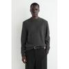 Japan Cashmere Crew Neck Sweater Charcoal Melange