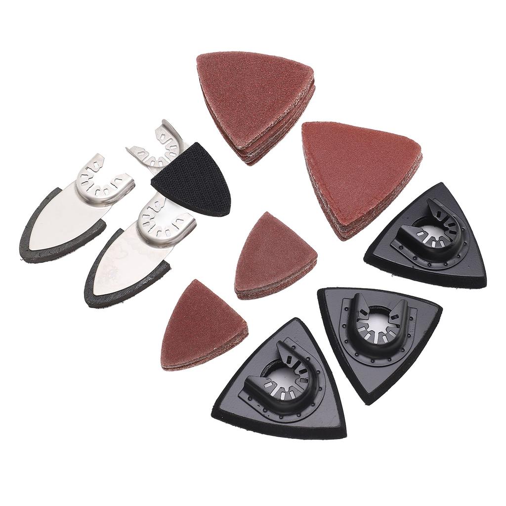 Kit 106 Buc Paduri de Șlefuire pentru Unealtă Oscilantă pentru Metal 6 Buc Pad de Șlefuire Triunghiular cu Deget 100 Buc