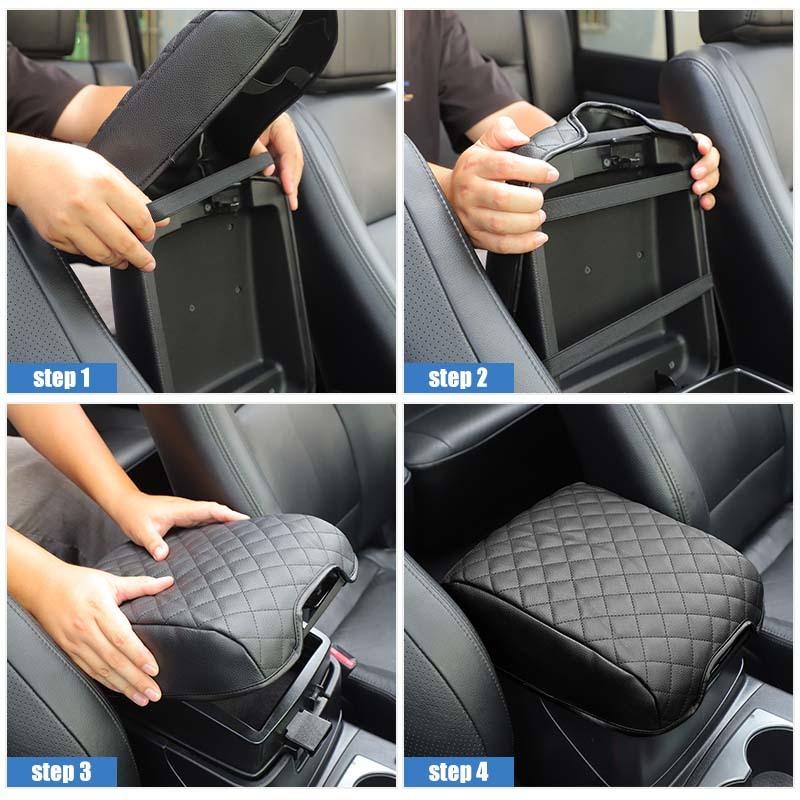 Leather Armrest Protective Cover Anti-Scratch Pad Decoritive Cover For Mitsubishi PAJERO 2007-2021  Car Interior Accessories