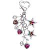 Sparkling 3D Cherry Charm Keychain Accessory Fashionable Bowknot Pearls Key Rings Portable Bag Decoration for Women