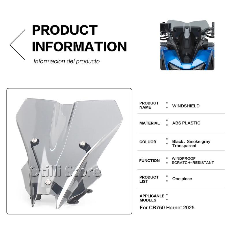 For Honda CB750 Hornet 2025 2026 CB 750 Front Windscreen Spoiler Windshield Viser Visor Fairing Wind Screen Deflector Protector
