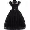 Abito a tema mercoledì da principessa per festa per bambine, outfit cosplay