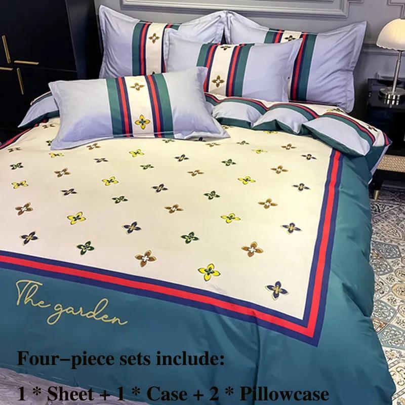 Pure Cotton Four-piece Bedding Striped Gant Simple High-grade Loaded Pillowcase Single Set 1.5 Meters 1.8 Meters Home Bed Set