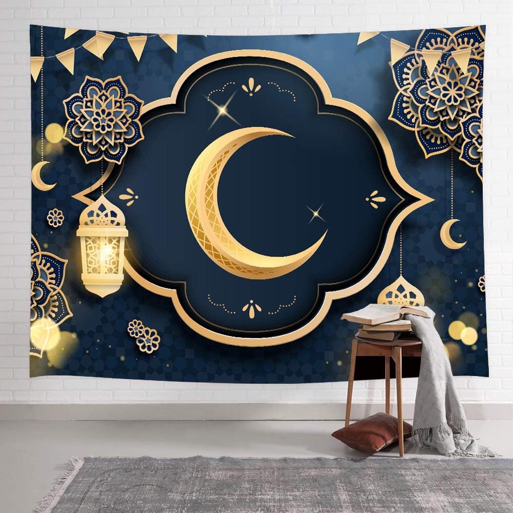 Muslim Ramadan Tapestry Eid Mubarak Tapestry Wall Art Decor For Bedroom Living Room Apartment Dorm Decorations Wall Hanging