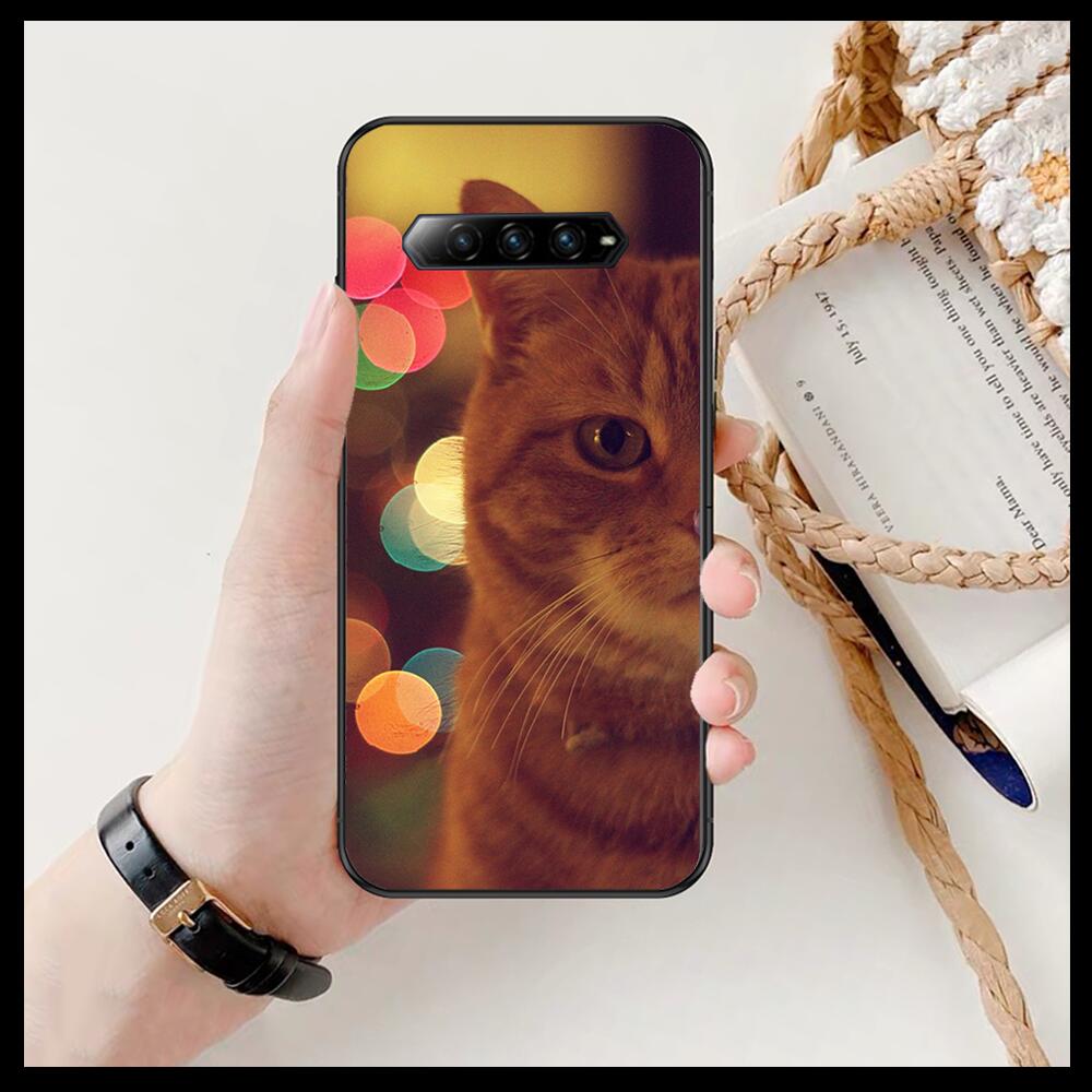 Lustige Cartoon-Katze Handyhülle Für xiaomi redmi Black Shark 4 Pro 2 3 3s Hüllen Helo Schwarze Hülle Silikon Rückseite Hübsche Mini-Hülle lustig