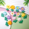 100Pcs Flatback Resin Daisy Flowers Cabochons Mixed Color Sunflower Slime Charms for Jewelry Making Scrapbooking Embellishments
