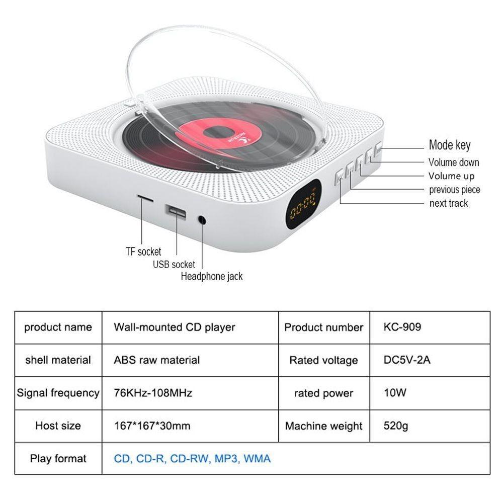 LED ekranlı Bluetooth CD Çalar (Şarj fonksiyonu ile)
