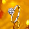 1CT Moissanite Solitaire Ring 925 Silver Lab Diamond Engagement Rings for Women Round Cut D Color VVS1 Wedding Jewelry